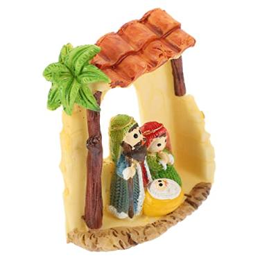 Imagem de Mini estátua de resina de presépio enfeite de mesa para decoração interna de Natal estética sala de estar enfeite de mesa decoração de casa estatuetas