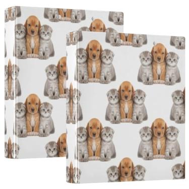 Imagem de Fichários brancos personalizados para cães e gatos, 3 polegadas, 3 anéis, 200 folhas, anel redondo, 31,5 x 27 x 6 cm, 1 pacote