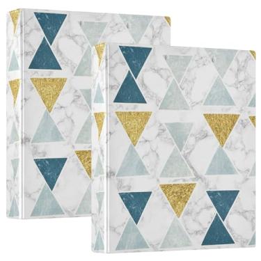 Imagem de Fichários geométricos de 3 anéis de mármore, 3 cm, comporta 200 folhas, floral, animal, portfólio, fichário, 31,5 x 27 x 6 cm, 1 pacote