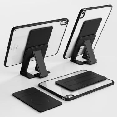 Imagem de PAIDAAR Capa única transparente e leve com rotação de 720 graus com suporte magnético com vários ângulos para iPad 7/8/9, 10,2 polegadas - transparente/preta