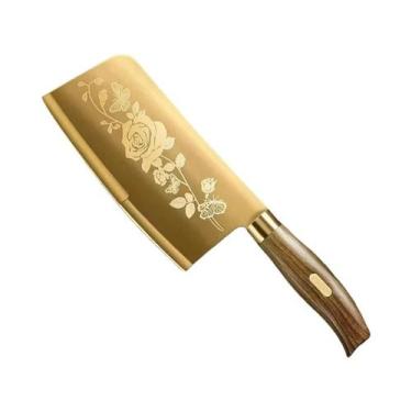 Imagem de Conjunto De Facas De Chef Em Aço Inoxidável Com Padrão De Rosa Dourada