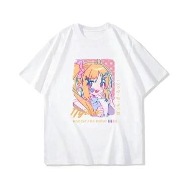 Imagem de Camiseta Oversized De Anime Bocchi the Rock Com Estampa De Música, Cam