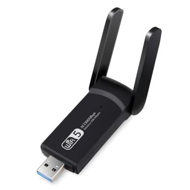 Imagem de Placa de Rede Wi-Fi USB 3.0 Dual Band AC1300 1300Mbps - Adaptador com 2 Antenas para Internet Rápida 5GHz e 2.4GHz, para PC e Notebook