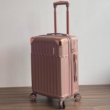 Imagem de Mala de Bordo ABS 10kg 17” a 21” Polegadas Mala de Viagem com Rodinhas 360° Cadeado Código (Rose-19”(10KG) Modelo-DDD333)