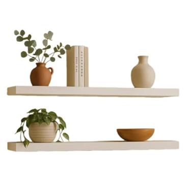 Imagem de Kit 3 Prateleiras MDF Branco Luxo Nicho Multiuso Sala Cozinha Quarto Banheiro Com Kit De Instalação(Kit 2 Prateleiras,15cm X 60cm)