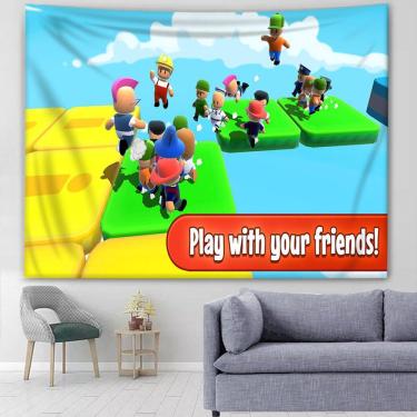 Imagem de Tapestry Wall Anime Stumbles Guys Playing with Friends 140x130cm
