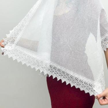 Imagem de Véu Ccb Congregação Cristã Com Renda Guipir Média (Olívia) - Central d