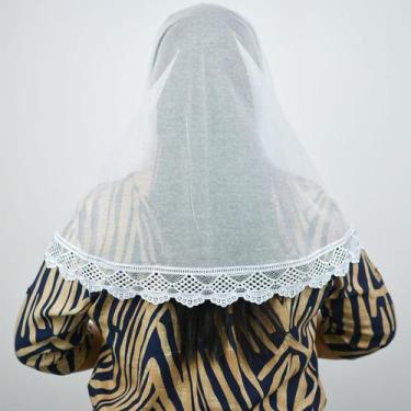 Imagem de Véu Ccb Adulto Renda Média Floral Congregação Cristã (modelo Débora) -