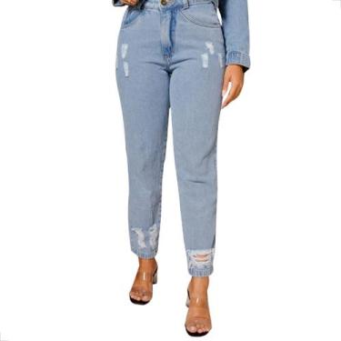 Imagem de Calça Mom Jeans Feminina Cintura Alta Moda Elegante - Love Fashion, La