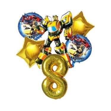 Imagem de Balões Do Optimus Prime Bumblebee Para Meninos, 6 Peças, Decorações Pa