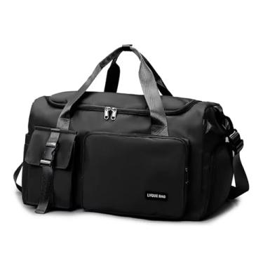 Imagem de DFAMIN Bolsa de viagem feminina, multifuncional, para esportes ao ar livre, academia, academia, fim de semana, bolsa de viagem noturna, Preto, One Size