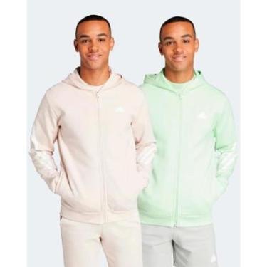 Imagem de Kit Jaqueta de Moletom Capuz Zíper Future Icons Três Listras + Moletom Masculino Adidas Capuz Zíper-Masculino