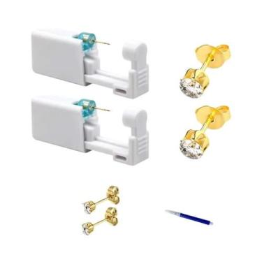 Imagem de Kit De Pistola De Perfuração De Orelha Descartável Com Brincos E Brinc