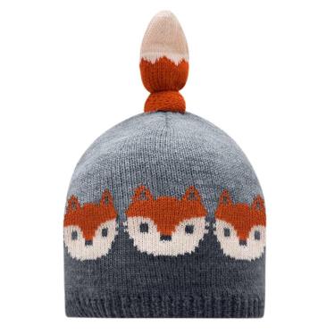 Imagem de Gorro Bebê Menino em Tricot Raposinha Cinza Luc.boo-Masculino