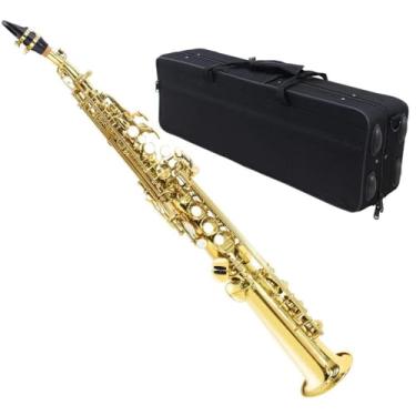Imagem de Saxofone Soprano Reto Bb Sib Bemol Laqueado com Case