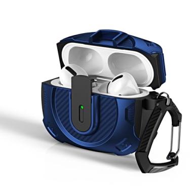 Imagem de iDOMi Capa para AirPods 4, compatível com MagSafe, capa de proteção contra quedas com cordão compatível com AirPods 4ª geração (2024) (USB-C), azul