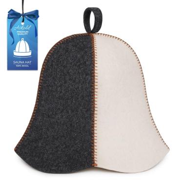 Imagem de ASKOLD Touca de Sauna de Lã para Mulheres Proteger o Cabelo Cinza Branco, Chapéu de Sauna Finlandês Feltro - Chapéu de Sauna Chapéu Banya Feminino - Chapéu de Sauna Russa Chapéu de Sauna de Lã Banya