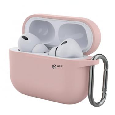 Imagem de Capa de Silicone Anti Impactos para AirPods Pro 3 – Case com Mosquetão Prendedor (Rosa Iogurte)
