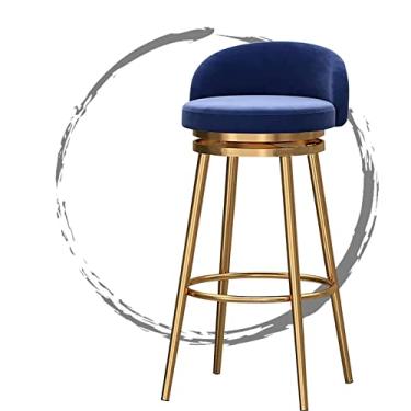 Imagem de Bancos de bar de veludo, ergonomicamente projetados, banquetas de bar com encosto para ilha de balcão de cozinha, confortável de sentar, cadeira de bar alta