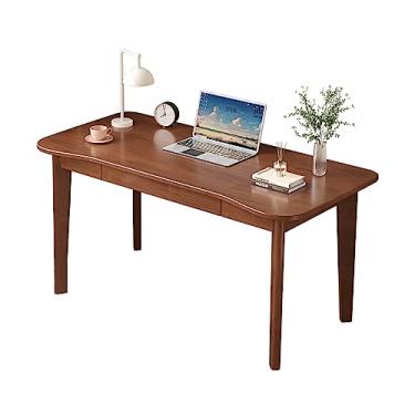 Imagem de Mesa versátil moderna minimalista de madeira maciça, computador, escritório, sala de estar, bancada de trabalho fácil de instalar (140 * 70 * 75 cm)