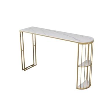 Imagem de Mesa de bar de mesa de rock leve luxuosa para casa simples de topo alto para cozinha e mesa de jantar com pernas resistentes (pequena)