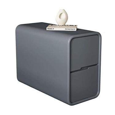 Imagem de Mesa de canto moderna armário de mesa lateral para sofá, mesa lateral estreita com gavetas para espaços pequenos, mesa de centro para sala de estar, quarto e casa simples (azul)