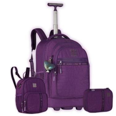 Imagem de Kit Mochila De Rodas Rebecca Bonbon Lancheira E Estojo Lilás