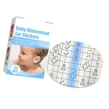 Imagem de Yinhing 30 Peças Protetores de Ouvido Descartáveis ​​macios e Confortáveis ​​para Bebês, Cobertura para Banho de Natação Feita de Filme Pu Respirável