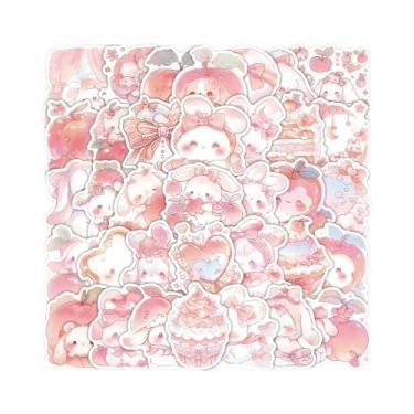 Imagem de Adesivos De Coelho Pêssego Rosa Em Estilo Cartoon, 10, 30, 54 Peças, D