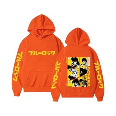 Imagem de Moletom Masculino Azul De Lã Com Capuz Manga Longa Estilo Harajuku Pun