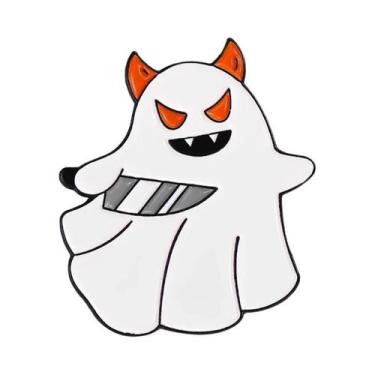 Imagem de Broche De Esmalte Gótico De Halloween Com Caveira, Aranha, Esqueleto E