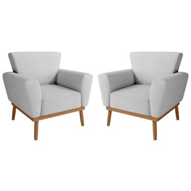 Imagem de Conjunto Poltrona Para Sala De Recepção Viana Linha Cinza