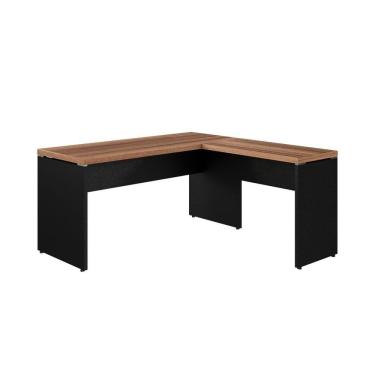 Imagem de Mesa Para Escritório Em L Web40 1,20 X 1,50 - Nogal/preto