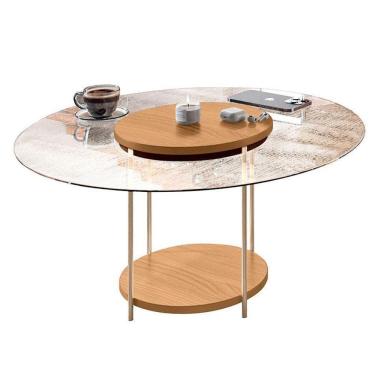 Imagem de Mesa De Centro Sky Com Tampo De Vidro Cinamomo – Hb Móveis