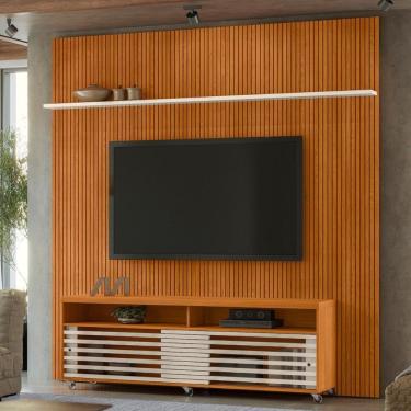 Imagem de Conjunto Domo New Prestige Painel C- Rack E Rodízios Cinamomo-off-white