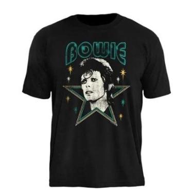 Imagem de Camiseta David Bowie Stamp Unissex em Algodão Manga Curta-Unissex