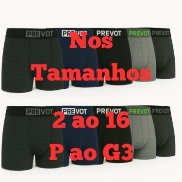 Imagem de Kit 3 cuecas boxers cores lisas e listradas marca Prevot, 14
