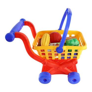 Imagem de Carrinho de supermercado de brinquedo com cesta removível - BS Toys