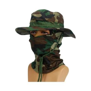Imagem de Chapéu Boonie Masculino Camuflado Com Aba Larga Dobrável, Balaclava Pa