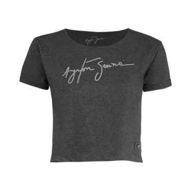 Imagem de Camiseta Cropped Feminina Assinatura Ayrton Senna-Feminino