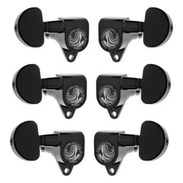 Imagem de Tarraxas Meia Lua Preta Para Guitarra Les Paul Violão Aço 3x3 - Thida