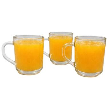 Imagem de Jogo Canecas De Vidro Resistente 245ml Pyramids 3 Peças - EM CASA TEM