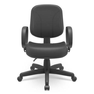 Imagem de Cadeira Operativa Diretor Ergonomica Couro Preto - Plaxmetal