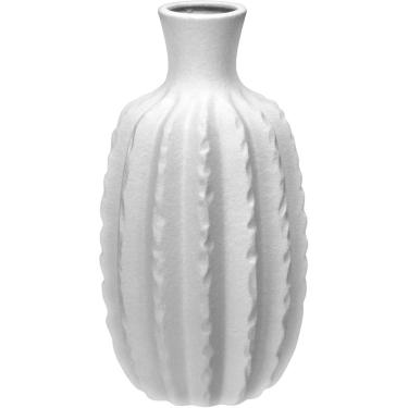 Imagem de VASO DECORATIVO ENFEITE CASA REDONDO HOME&CO CERÂMICA 31x18x18cm MARFIM