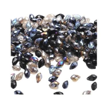 Imagem de Contas De Vidro Verde Cristal Em Formato De Gota 30 Peças 8x13mm Lapid