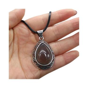 Imagem de Colar De Pedra Natural De Opala Cristal Gota D'água, Pingentes De Moda