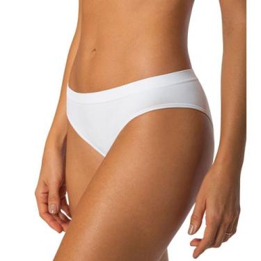 Imagem de Calcinha Feminina Biquini S/ Costura Original Lupo 40400, M, Branco