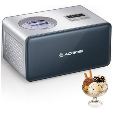 Imagem de Máquina de Sorvete Elétrica AAOBOSI com Compressor, Aço Inoxidável, 4 Modos, Sem Pré-congelamento, 1,5 L, ABS-ice cream-82-text, 150W