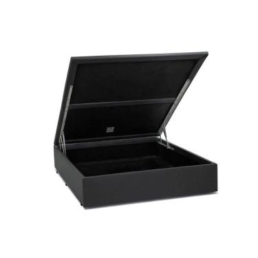 Imagem de Cama Box Baú Viúva Homequeen Corino Cinza 41x128x188