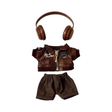 Imagem de Jaqueta Retrô Marrom Para Boneca Labubu, Conjunto De Roupas E Acessóri